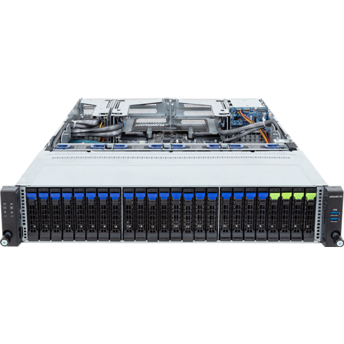 Gigabyte Server Platform R283-S92 / 2U / 2xIntel (Gen 4/5) / 2xHS / 32xDIMM / 4xSFF NVMe/SATA/SAS + 20xSFF SATA/SAS + 2xSFFSATA/SAS / 2x1GbE / 2xOCP 3.0 / 6xFHHL + 2xLP / 2x2000W / Rails