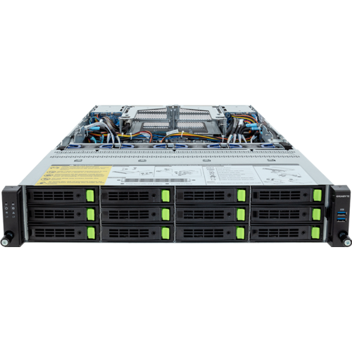 Gigabyte Server Platform R283-Z94 Rev.3x / 2U / 2xAMD (9004/9005) / 2xHS / 24xDIMM / 12xLFF NVME/SAS/SATA + 4xSFF SATA/SAS + 3xM.2 PCIe Gen3 / 2x1GbE / 2xOCP 3.0 / 2xFHHL / 2x1600W / Rails
