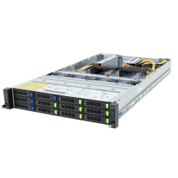 Gigabyte Server Platform R283-ZF0 Rev. 3x / 2U / 2xAMD (9004/9005) / 2xHS / 24xDIMM / 8xLFF NVMe/SAS/SATA + 4xLFF SAS/SATA / 4xGPUs DS / 1xOCP 3.0 / 1xFHHL / 2x2700W / Rails / 1Y