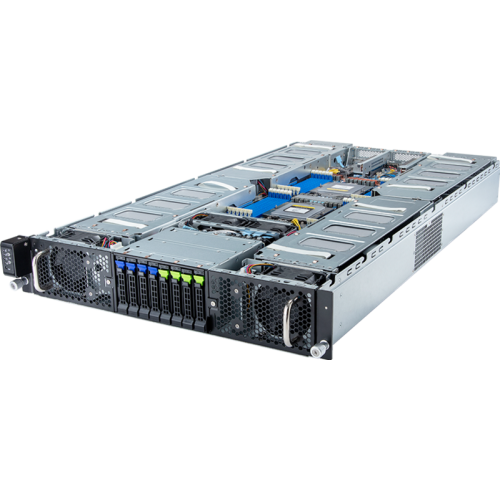 Gigabyte Server Platform G293-Z42 Rev.3x / 2U / 2xAMD (9004/9005) / 2xHS / 24xDIMM / 4xSFF NVME/SAS/SATA + 4xSFF SATA/SAS / 8xGPUs DS / 2x10GbE / 8xFHFL + 2xLP / 2x3000W / Rails