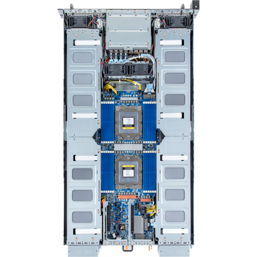 Gigabyte Server Platform G293-Z42 Rev.3x / 2U / 2xAMD (9004/9005) / 2xHS / 24xDIMM / 4xSFF NVME/SAS/SATA + 4xSFF SATA/SAS / 8xGPUs DS / 2x10GbE / 8xFHFL + 2xLP / 2x3000W / Rails