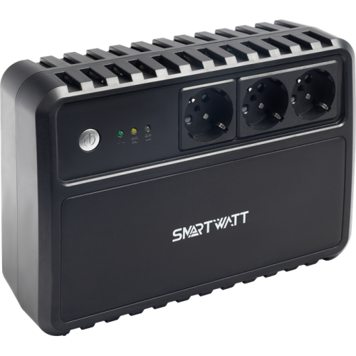 SmartWatt ИБП линейно-интерактивный, мощность 600/360 ВА/Вт, напольный, LED индикация, Shuko CEE7/4 - 3 шт.