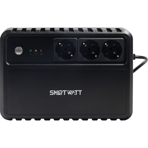 SmartWatt ИБП линейно-интерактивный, мощность 600/360 ВА/Вт, напольный, LED индикация, Shuko CEE7/4 - 3 шт.