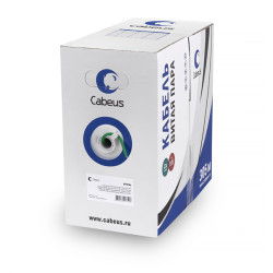 Cabeus UTP-4P-Cat.5e-SOLID-LSZH-GN Кабель витая пара UTP (U/UTP), категория 5e, 4 пары (24 AWG), одножильный, зеленый, LSZH, нг(А)-HF (305 м)
