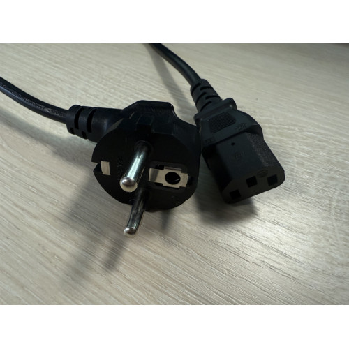 Кабель питания Schuko-C13, 3x0.5мм2, 6A, с заземлением, 1.8м