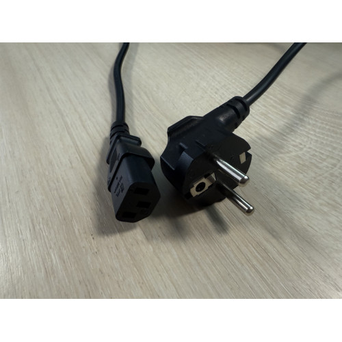 Кабель питания Schuko-C13, 3x0.5мм2, 6A, с заземлением, 1.8м