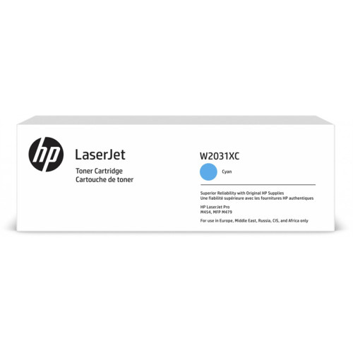 Cartridge HP 415X для LJ Pro M454/M455/MFP M479/M480f, голубой (6 000 стр.) (белая упаковка)