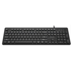 Philips Проводная Клавиатура SPK6264, USB 2.0 104 клав,  русская заводская раскладка, чёрный