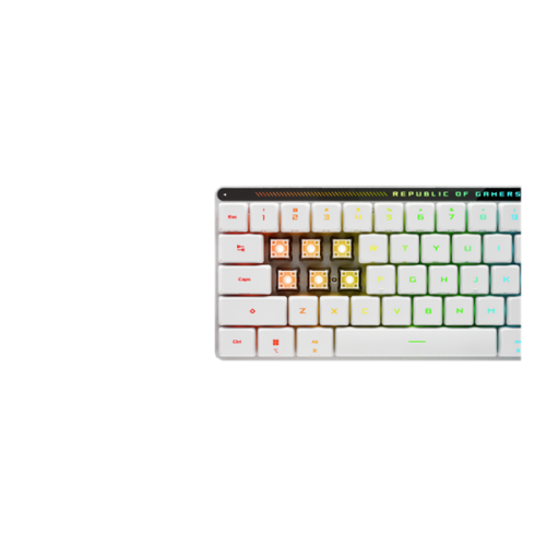 ASUS FALCHION RX LP, 2.4 GHz RF, Bluetooth, 65%, PBT, White