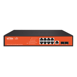 Wi-Tek WI-PCMS310GF, управляемый L2 PoE бюджет 150Вт, порты 8GE PoE,2SFP, Cloud,