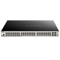 D-Link PROJ Настраиваемый L2+ стекируемый PoE-коммутатор, 48x1000Base-T PoE, 4x10GBase-X SFP+, PoE-бюджет 370 Вт (740 Вт с DPS-700), CLI, консольный порт RJ-45, RPS