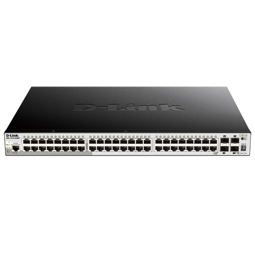 D-Link PROJ Настраиваемый L2+ стекируемый PoE-коммутатор, 48x1000Base-T PoE, 4x10GBase-X SFP+, PoE-бюджет 370 Вт (740 Вт с DPS-700), CLI, консольный порт RJ-45, RPS