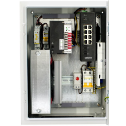 OSNOVO OS-34TB1(SW-80802-IM) Уличный Web-управляемый коммутатор с термостабилизацией и резервным питанием на базе уличной станции OSNOVO OS-34TB1.Порты: 2 x GE (10/100/1000BASE-T) с PoE (до 90W) + 6 x