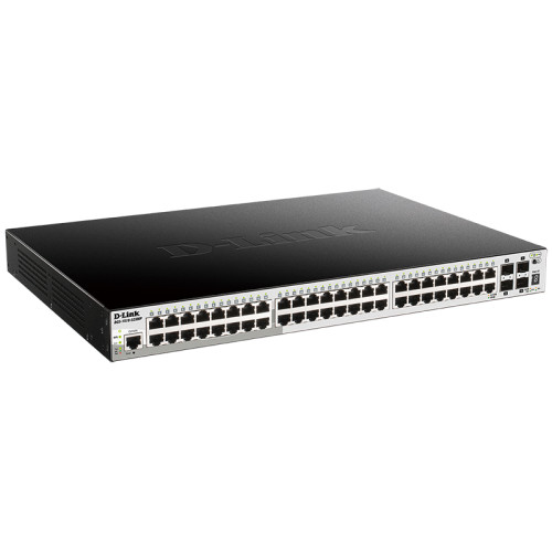 D-Link PROJ Настраиваемый L2+ стекируемый PoE-коммутатор, 48x1000Base-T PoE, 4x10GBase-X SFP+, PoE-бюджет 370 Вт (740 Вт с DPS-700), CLI, консольный порт RJ-45, RPS