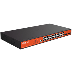 Wi-Tek WI-PCMS328GF, управляемый L2 PoE бюджет 400Вт, порты 24GE PoE, 2comboSFP, 2SFP, Cloud, v2