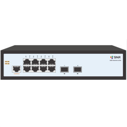 SNR Управляемый коммутатор уровня 2, 8 портов 10/100/1000Base-T, 2 порта 1/2.5G SFP, встроенный БП ~220V AC