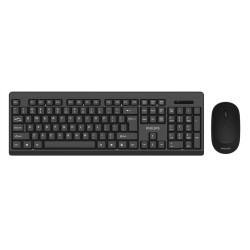 Philips Беспроводной Комплект  SPT6324, 2.4 GHz 104 клав/3 кнопки, 1600dpi, русская заводская раскладка, чёрный