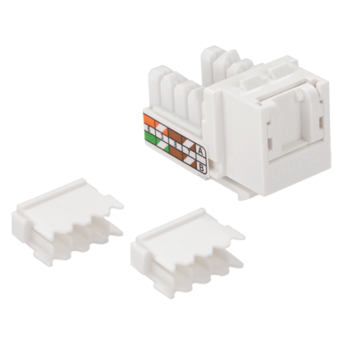 Модуль Keystone, RJ45, неэкранированный, кат.5E, со встроенной шторкой, 90 градусов, белый
