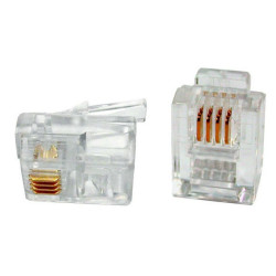 Коннектор телефонный RJ11, 4P4C, 100 шт.