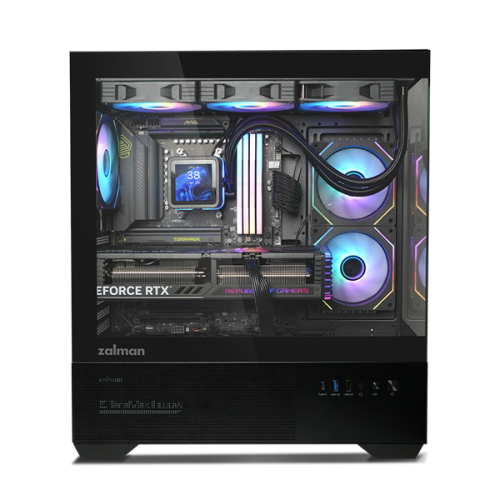 ZALMAN CHRONIX V2, ATX, BLACK, WINDOW, 1xCombo (3.5’’ or 2.5’’), 1x3.5’’HDD, 2x2.5’’SSD, 1xUSB2.0, 1xUSB3.0, 1xUSB Type-C, SIDE 2x120mm ARGB, REAR 1x120mm ARGB