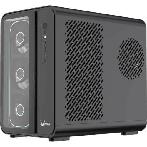 Formula V Line Crystal U7 Air Fusion Black, ATX, TYPE-C*1, USB3.0*2, Aluminum + Tempered Glass, FRONT 1x Air Fusion 3 Black, REAR 1x Air Fusion 1 Black