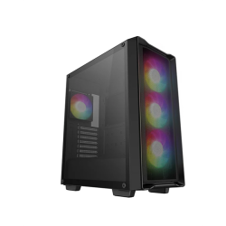 Deepcool CC560 MESH V2 без БП, боковое окно (закаленное стекло), 3x120мм ARGB LED вентилятор спереди и 1x120мм ARGB LED вентилятор сзади, черный, ATX