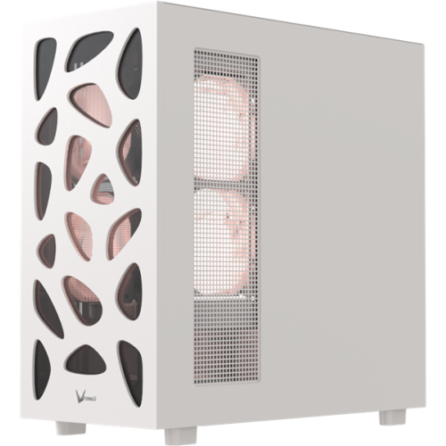 Formula V Line Mana Stone White, ATX, TYPE-C*1, USB2.0*1, USB3.0*1, FRONT 3x120mm FRGB, REAR 1x120mm FRGB