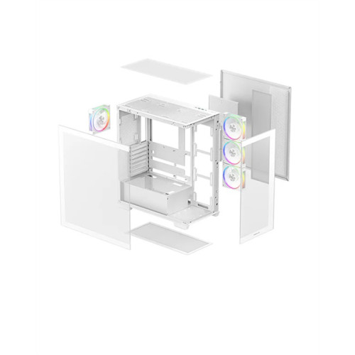 Deepcool CG580 4F V2 WH без БП, боковое окно (панорама), 4x120mm ARGB PWM вентилятора, белый, ATX (R-CG580-WHADA4-G-2)