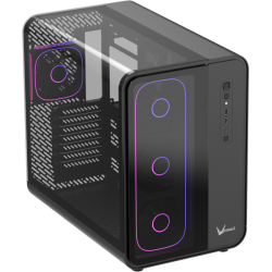 Formula V Line Crystal U7 Air Fusion Black, ATX, TYPE-C*1, USB3.0*2, Aluminum + Tempered Glass, FRONT 1x Air Fusion 3 Black, REAR 1x Air Fusion 1 Black