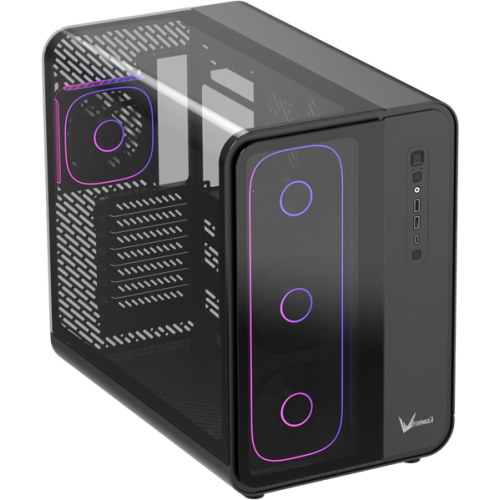 Formula V Line Crystal U7 Air Fusion Black, ATX, TYPE-C*1, USB3.0*2, Aluminum + Tempered Glass, FRONT 1x Air Fusion 3 Black, REAR 1x Air Fusion 1 Black
