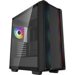 Deepcool CC560 ARGB V2 без БП, боковое окно (закаленное стекло), 3x120мм ARGB LED вентилятор спереди и 1x120мм ARGB LED вентилятор сзади, черный, ATX
