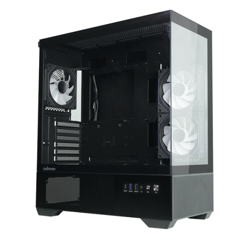 ZALMAN CHRONIX V2, ATX, BLACK, WINDOW, 1xCombo (3.5’’ or 2.5’’), 1x3.5’’HDD, 2x2.5’’SSD, 1xUSB2.0, 1xUSB3.0, 1xUSB Type-C, SIDE 2x120mm ARGB, REAR 1x120mm ARGB