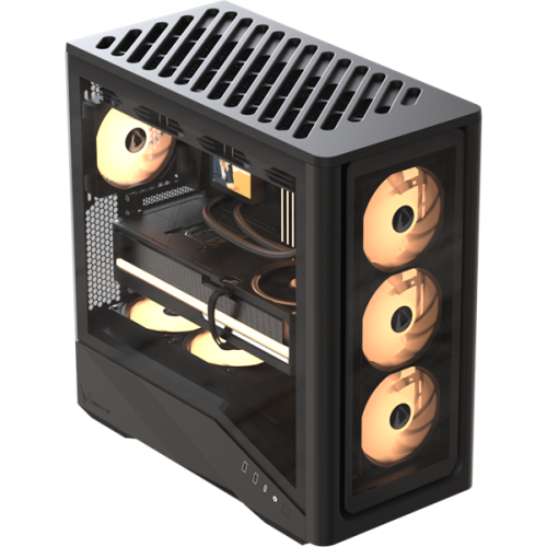 Formula V Line Air Power G9 DUO PA Black, ATX, TYPE-C*1, USB3.0*2, MESH/GLASS FRONT PANEL, FRONT 3x PERFORMANCE ARGB, REAR 1x PERFORMANCE ARGB