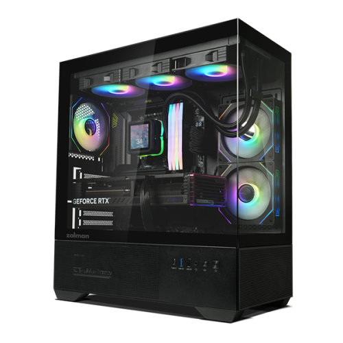 ZALMAN CHRONIX V2, ATX, BLACK, WINDOW, 1xCombo (3.5’’ or 2.5’’), 1x3.5’’HDD, 2x2.5’’SSD, 1xUSB2.0, 1xUSB3.0, 1xUSB Type-C, SIDE 2x120mm ARGB, REAR 1x120mm ARGB