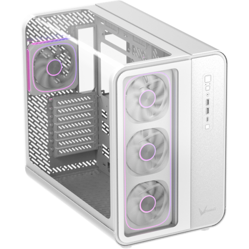 Formula V Line Crystal U7 Air Fusion White, ATX, TYPE-C*1, USB3.0*2, Aluminum + Tempered Glass, FRONT 1x Air Fusion 3 White, REAR 1x Air Fusion 1 White