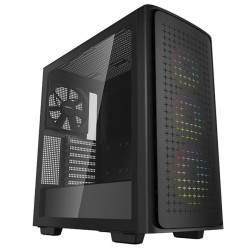 Deepcool CK560 без БП, боковое окно (закаленное стекло), 3xARGB LED 120мм вентилятора спереди и 1x140мм вентилятор сзади, черный, ATX