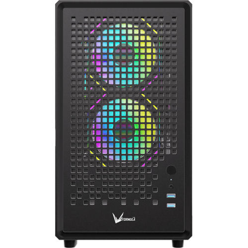 Formula V Line Air Mesh G2 Black, MATX, USB3.0*2, FRONT 2x120mm FRGB, REAR 1x120mm FRGB