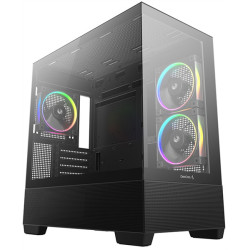 Deepcool CG380 3F без БП, боковое окно (панорама), 3x120mm ARGB PWM вентилятора, черный, mATX (R-CG380-BKAGM3-G)