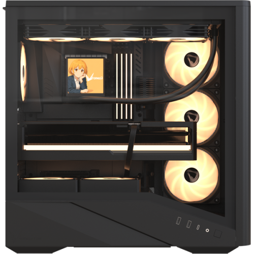 Formula V Line Air Power G9 DUO PA Black, ATX, TYPE-C*1, USB3.0*2, MESH/GLASS FRONT PANEL, FRONT 3x PERFORMANCE ARGB, REAR 1x PERFORMANCE ARGB