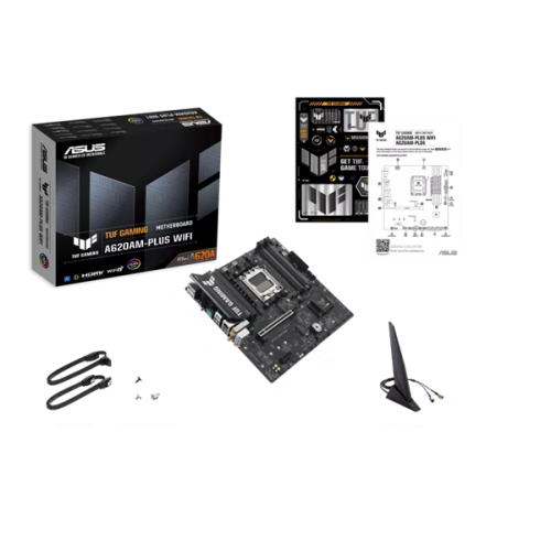 ASUS TUF GAMING A620AM-PLUS WIFI, AM5, A620A, 4*DDR5, 4*SATA, 2*M.2, 2*USB 3.2, 4*USB 2.0, 1*PCIx16, 1*PCIx1, 2*DP+HDMI, mATX; 90MB1MZ0-M0EAY0