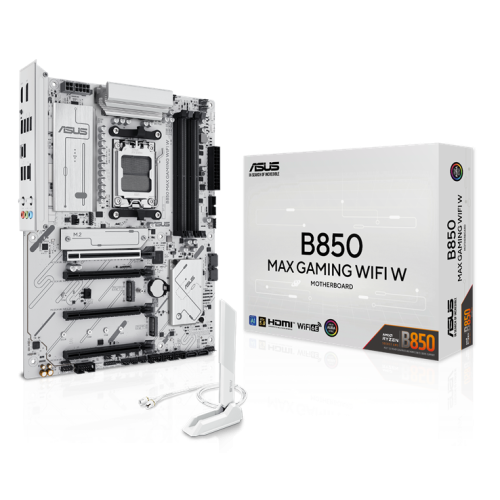ASUS B850 MAX GAMING WIFI W, AM5, B850, 4*DDR5,  4*SATA, 3*M.2, 5*USB 3.2, 2*USB 2.0, Type-C, 5*PCIx16, DP+HDMI, ATX; 90MB1M10-M0EAY0