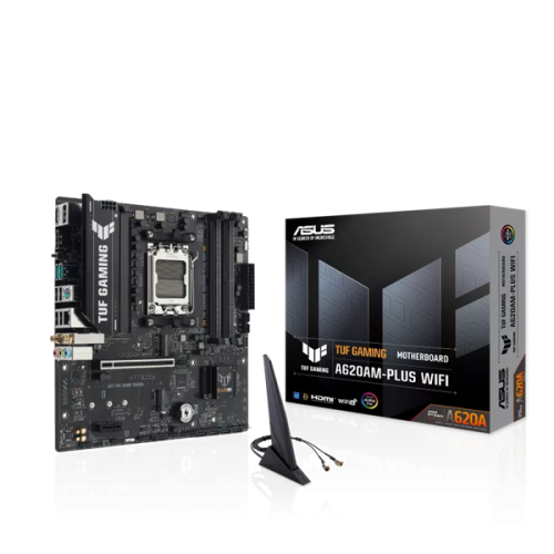 ASUS TUF GAMING A620AM-PLUS WIFI, AM5, A620A, 4*DDR5, 4*SATA, 2*M.2, 2*USB 3.2, 4*USB 2.0, 1*PCIx16, 1*PCIx1, 2*DP+HDMI, mATX; 90MB1MZ0-M0EAY0
