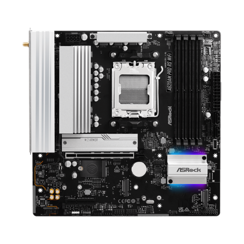ASROCK A620AM Pro RS WiFi, AM5, A620, 4*DDR5, 4*SATA, 3*M.2, 4*USB 2.0, 4*USB 3.2, Type-C, 2*PCIx16, 1*M.2 (Key E), HDMI+DP, mATX