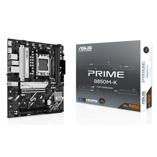 ASUS PRIME B850M-K, AM5, B850, 2*DDR5, 4*SATA, 2*M.2, 4*USB 3.2, 4*USB 2.0, 3*PCIx16, 2*PCIx1, DP+HDMI, mATX