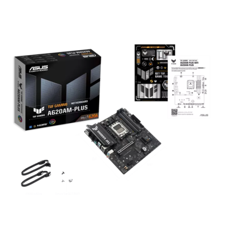 ASUS TUF GAMING A620AM-PLUS, AM5, A620A, 4*DDR5, 4*SATA, 2*M.2, 2*USB 3.2, 4*USB 2.0, 1*PCIx16, 1*PCIx1, 2*DP+HDMI, mATX;