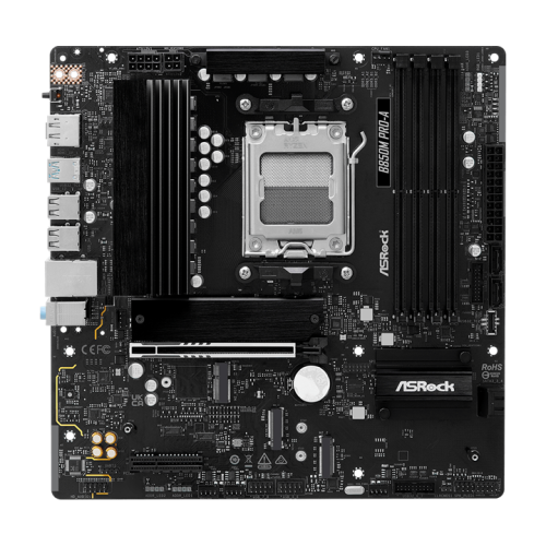 ASROCK B850M PRO-A, AM5, B850, 4*DDR5, 4*SATA, 4*M.2, 4*USB 2.0, 3*USB 3.2, 2*Type-C, 2*PCIx16, 1*M.2 (Key E), HDMI+DP, mATX