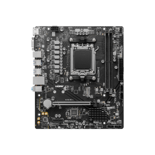MSI PRO A620M-E,A620,AM5,2DDR5,1PCI-Ex16,1PCI-Ex1,1M.2,4SATA3,6USB3.2 Gen1,6USB2.0,HD Audio