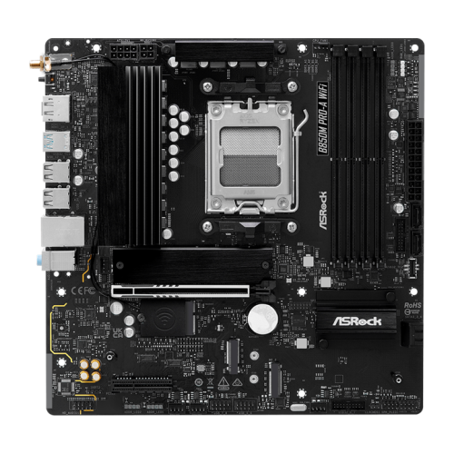 ASROCK B850M PRO-A WIFI, AM5, B850, 4*DDR5, 4*SATA, 4*M.2, 4*USB 2.0, 3*USB 3.2, 2*Type-C, 2*PCIx16, 1*M.2 (Key E), HDMI+DP, mATX