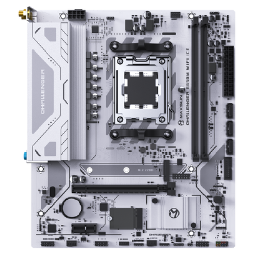 MAXSUN MS-Challenger B650M WIFI ICE V2, AM5, B650, 2*DDR5, 3*SATA 3.0, M.2, USB 3.2, USB 2.0, 1*PCIE 16, 1*PCIE 1, HDMI+DP, mATX