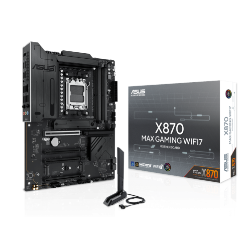 ASUS X870 MAX GAMING WIFI7, AM5, X870, 4*DDR5,  4*SATA, 3*M.2, 4*USB 3.2, 4*USB 2.0, 2*Type-C, 5*PCIx16, HDMI, ATX; 90MB1LY0-M0EAY0